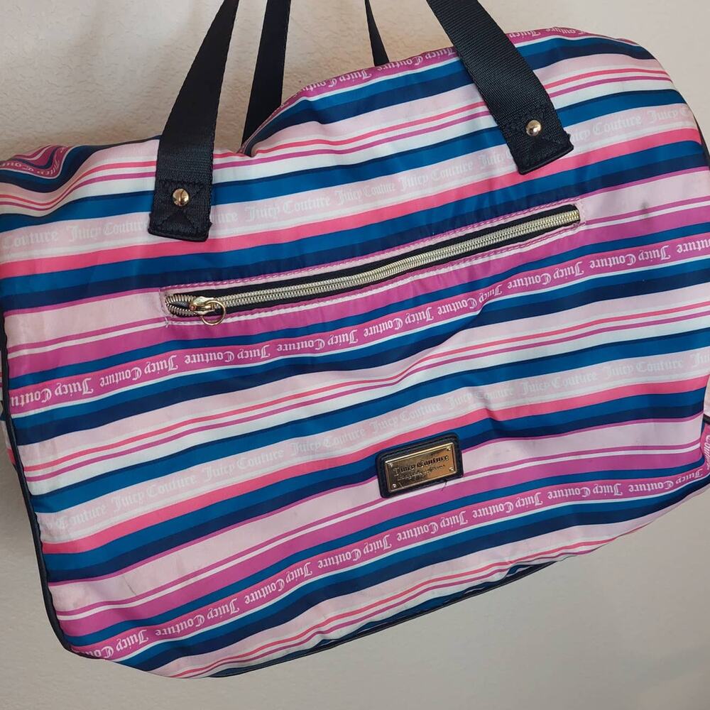 Juicy Couture Wild Heart Striped Overnight Bag - Travel/Weekender/Duffle/Carryon